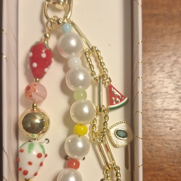 Eyecandy Colorful Beaded Bag Charm - Picture 2 of 5